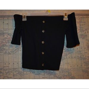 Off-the-Shoulder Button Top